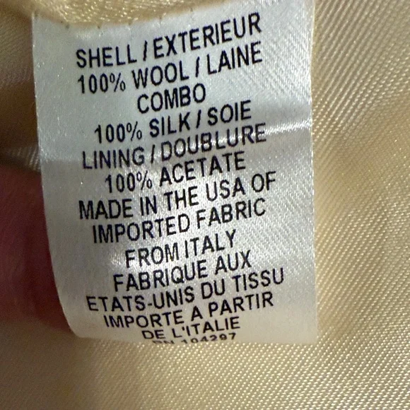 Milly Cream Double-Breasted Trench Coat 100% Wool Sz 6 - Picture 10 of 10